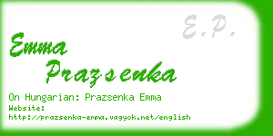 emma prazsenka business card